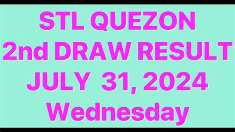stl quezon result today 4pm|STL QUEZON RESULT TODAY 2ND DRAW JULY 5, 2024 4PM.
